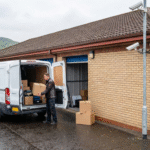 Businessman unloading his work van at Locked Self Storage Alloa for business storage in Alloa.